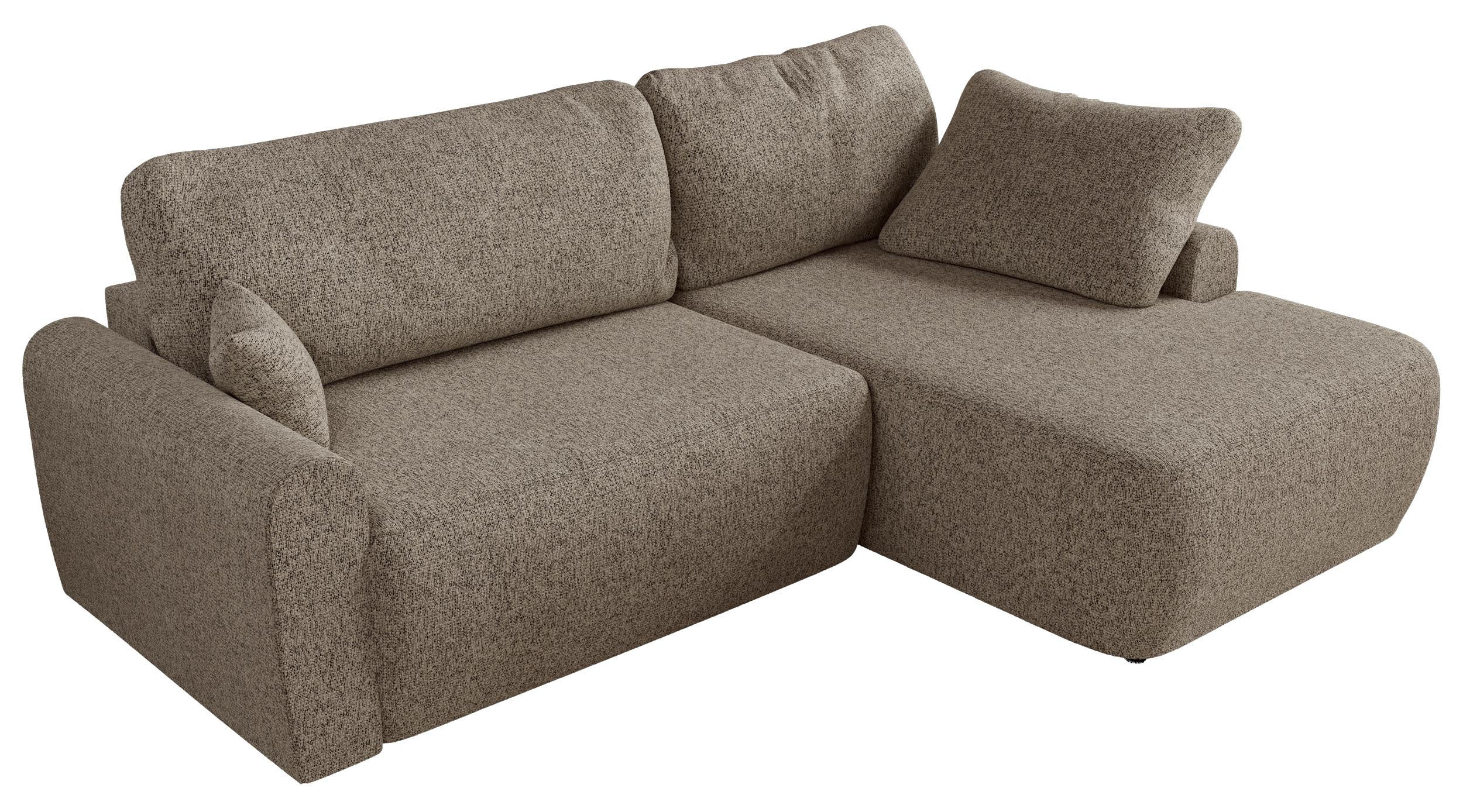 ECKSCHLAFSOFA CUBO L Dunkelbeige Struktur - rechts - Beige/Schwarz, Kunststoff/Textil (187/273cm) - MKS