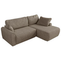 ECKSCHLAFSOFA CUBO L Dunkelbeige Struktur - rechts - Beige/Schwarz, Kunststoff/Textil (187/273cm) - MKS
