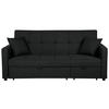 3-SITZER-SCHLAFSOFA Polyester Schwarz Glomma - Schwarz, Textil (207/95/87cm) - Beliani