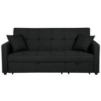 3-SITZER-SCHLAFSOFA Polyester Schwarz Glomma - Schwarz, Textil (207/95/87cm) - Beliani