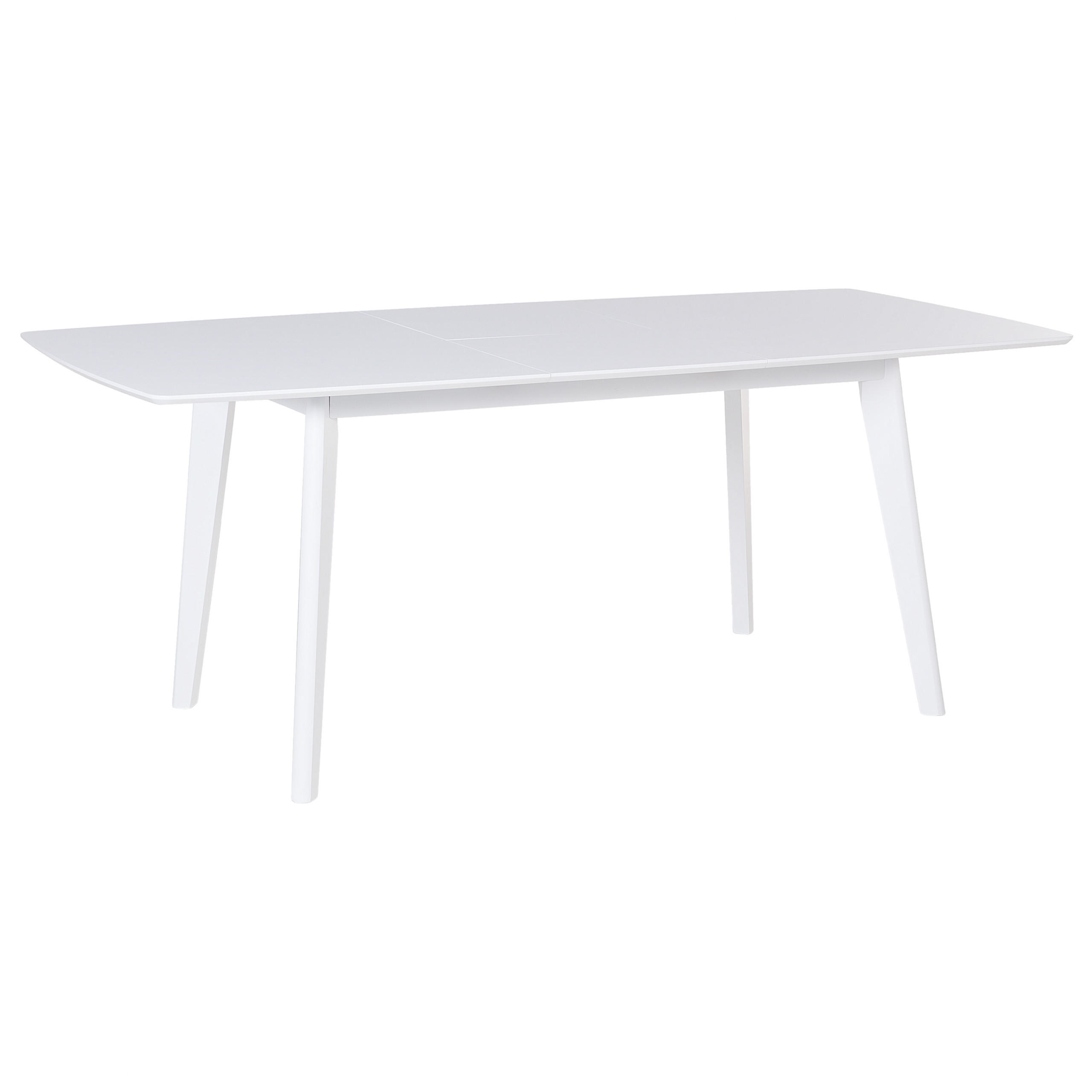 ESSTISCH 150-195/90/75 cm Weiß Rechteckig Sanford - Weiß, Holzwerkstoff (195/90/75cm) - Beliani