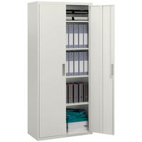 AKTENSCHRANK DE-09813 5 verstellbare Regale Weiß - Weiß, Metall (40/180/80cm) - ComfortXL
