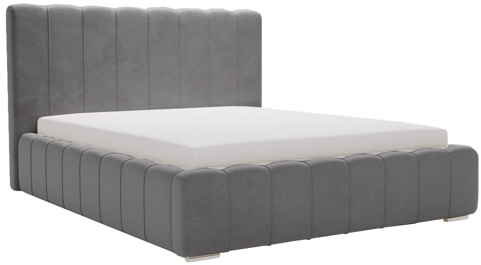 POLSTERBETT 200x200 mit Lattenrost, Bettkasten, Lisbon, Grau - Grau, Holz/Textil (200/200cm) - Emporius