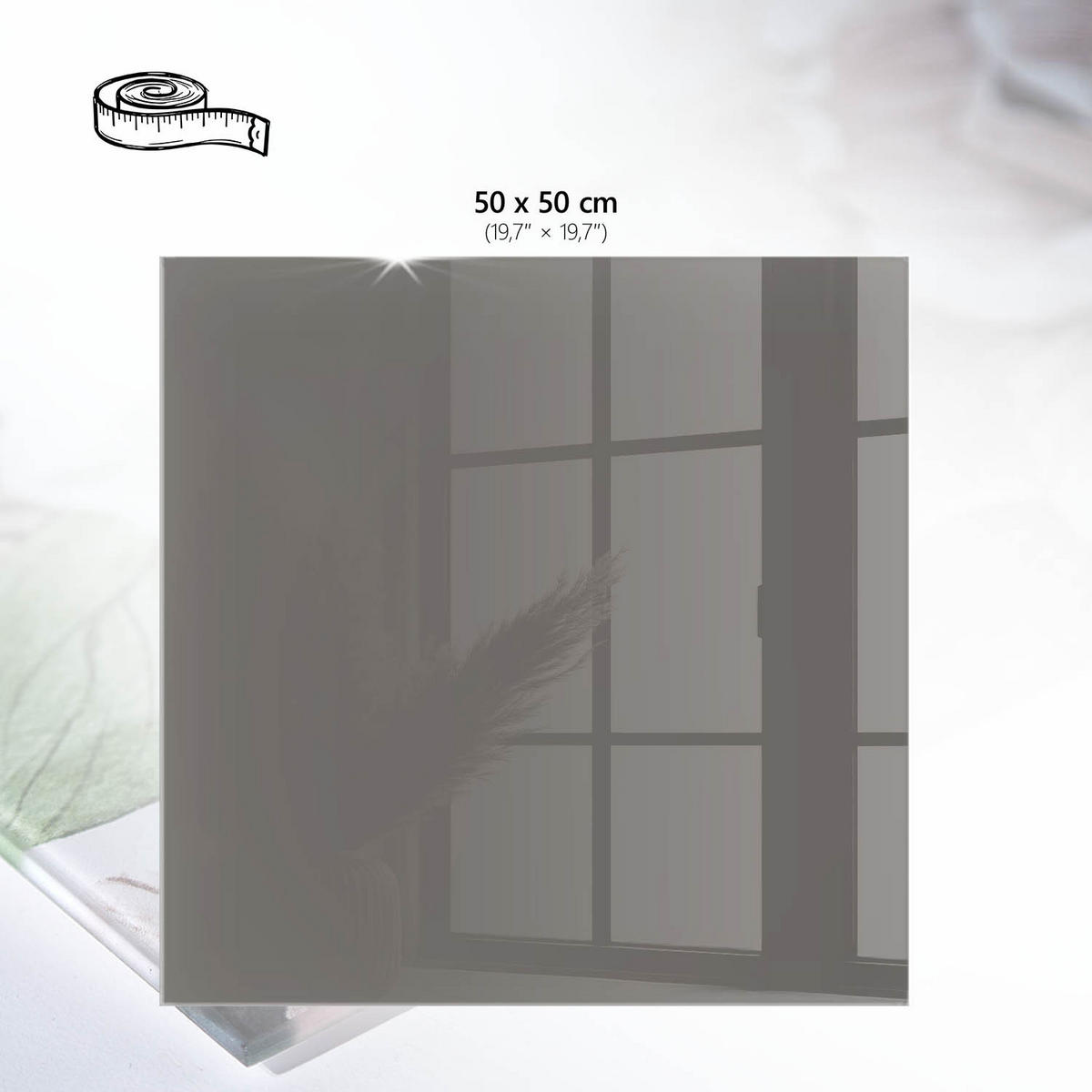 TISCHPLATTE 50x50 cm – Dunkelgrau - Beige, Glas (50/50/0.4cm) - Wallfluent