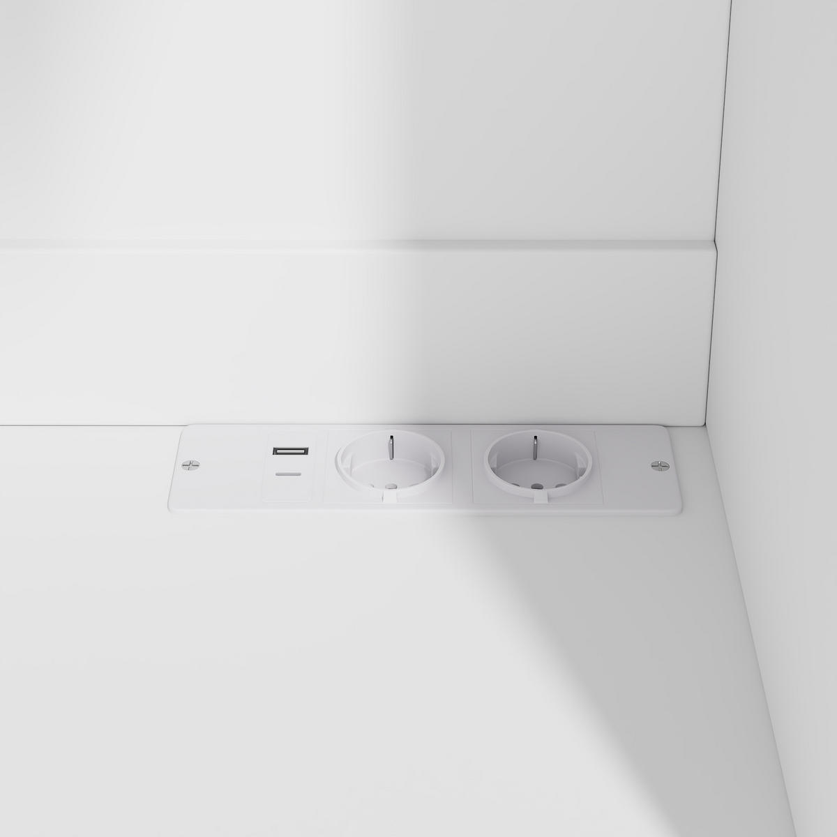BUFFET mit USB-C USB-A Anschlüssen und Weinglasablage Weiß 100/40/175 cm - Weiß, Holzwerkstoff/Metall (100/175/40cm) - EVRYAE