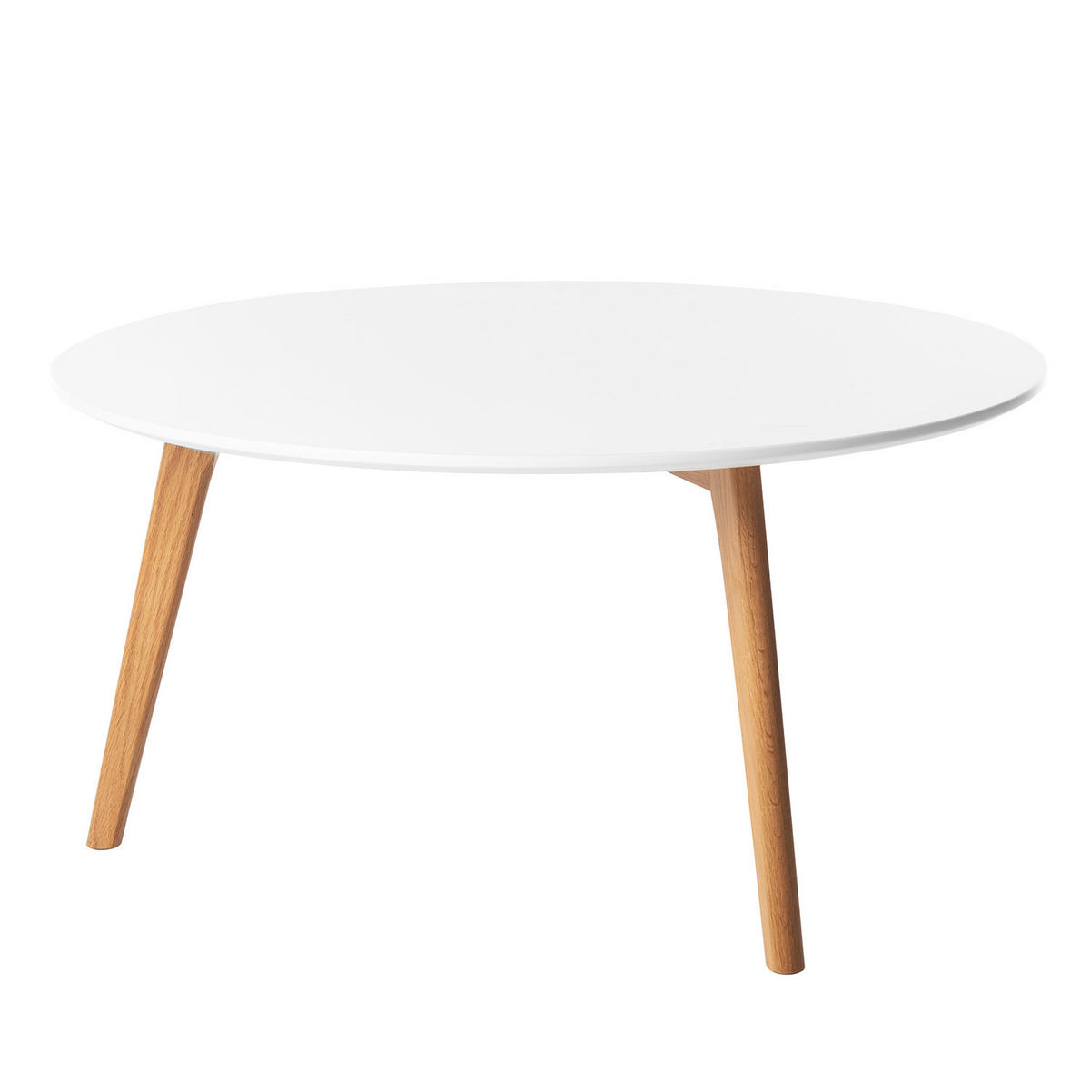 COUCHTISCH - Eiche teilmassiv - Matt Weiß - Weiß, Holz/Holzwerkstoff (90/90/45cm) - home24