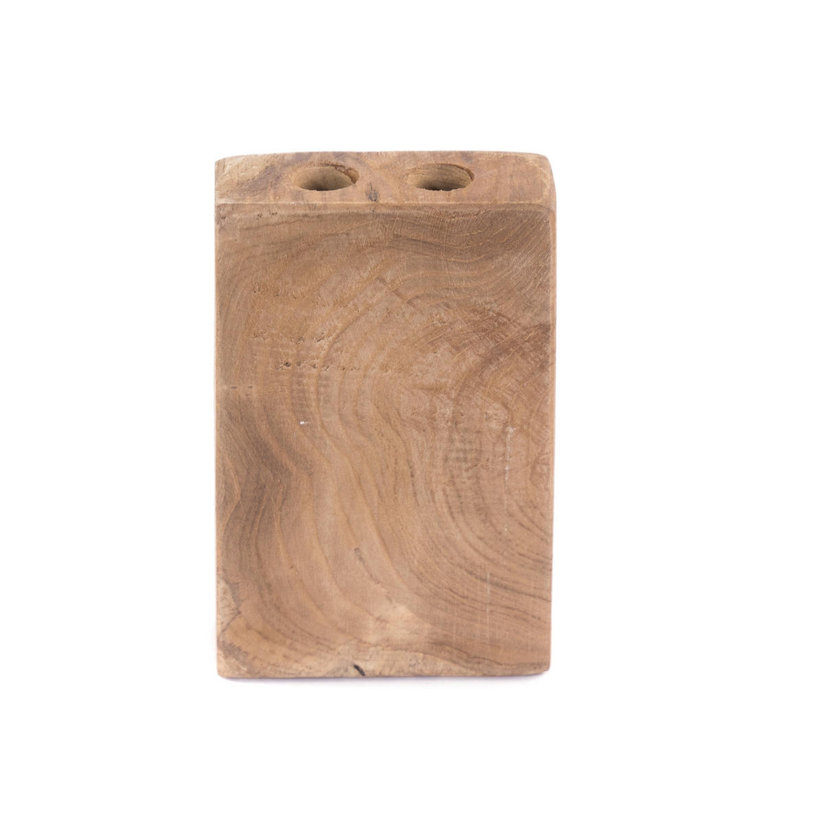 ZAHNBÜRSTENHALTER Duo II Teakholz, für 2 Zahnbürsten naturfarben - Naturfarben, Holz (10/16/4cm) - DESIGN DELIGHTS
