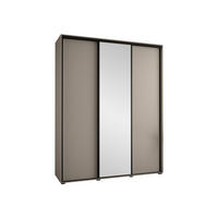 KLEIDERSCHRANK Dakota 3 200 cm - Beige/Schwarz, Holzwerkstoff/Kunststoff (200/235/60cm) - MIRJAN24