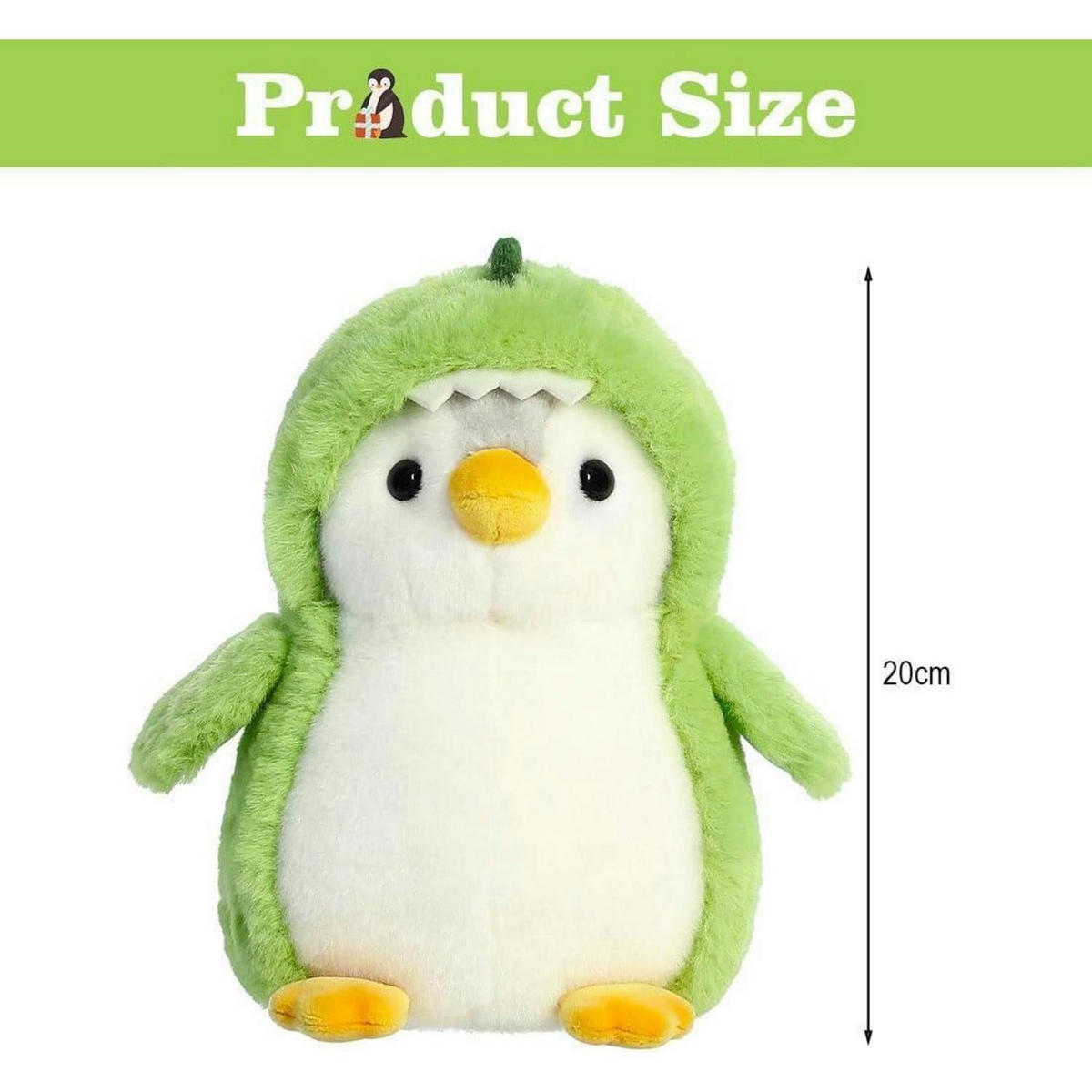 KUSCHELTIER Pinguin 20 cm - Grün, Textil (15/20cm)
