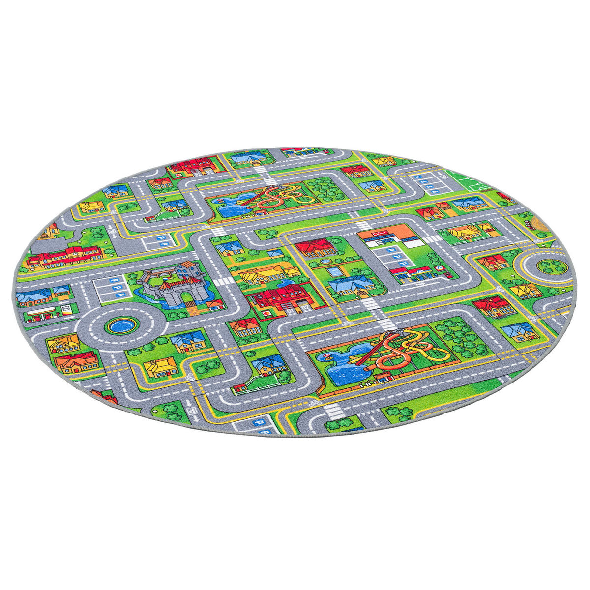 KINDER SPIEL TEPPICH ABENTEUERLAND BUNT RUND - Multicolor, Textil (200/200cm) - Snapstyle