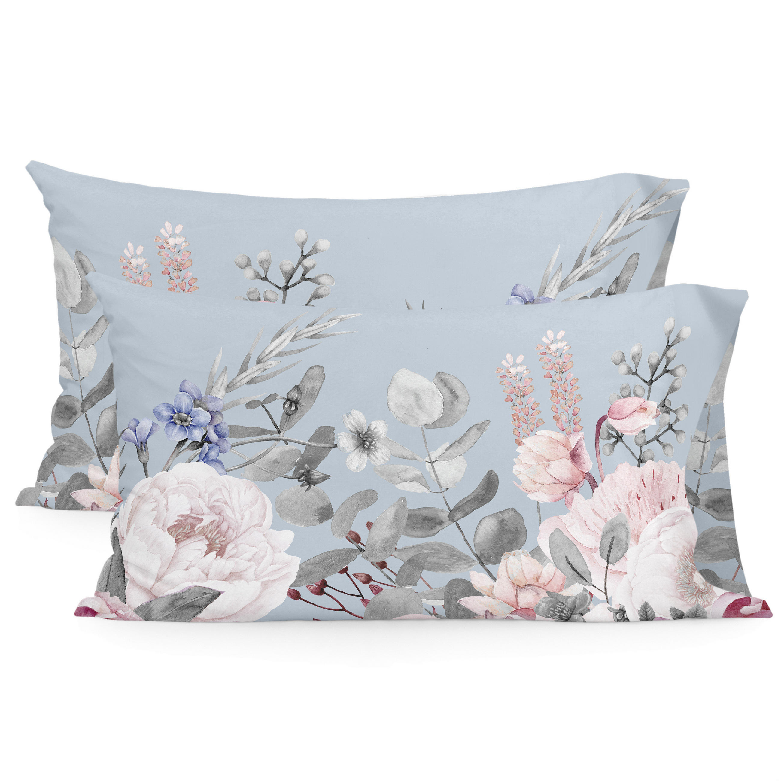 KISSENBEZUG soft bouquet 50x75 cm (x2) mehrfarbig - Multicolor, Textil (50/75cm) - Happy Friday