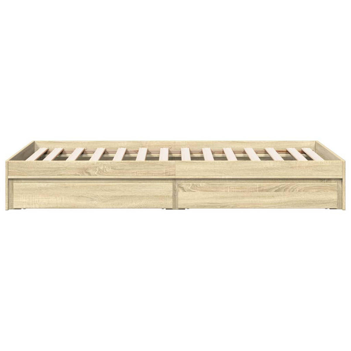 BETTGESTELL Mit Schubladen Sonoma-Eiche 100/200Cm Holzwerkstoff - Braun, Holzwerkstoff (100/200cm) - vidaXL