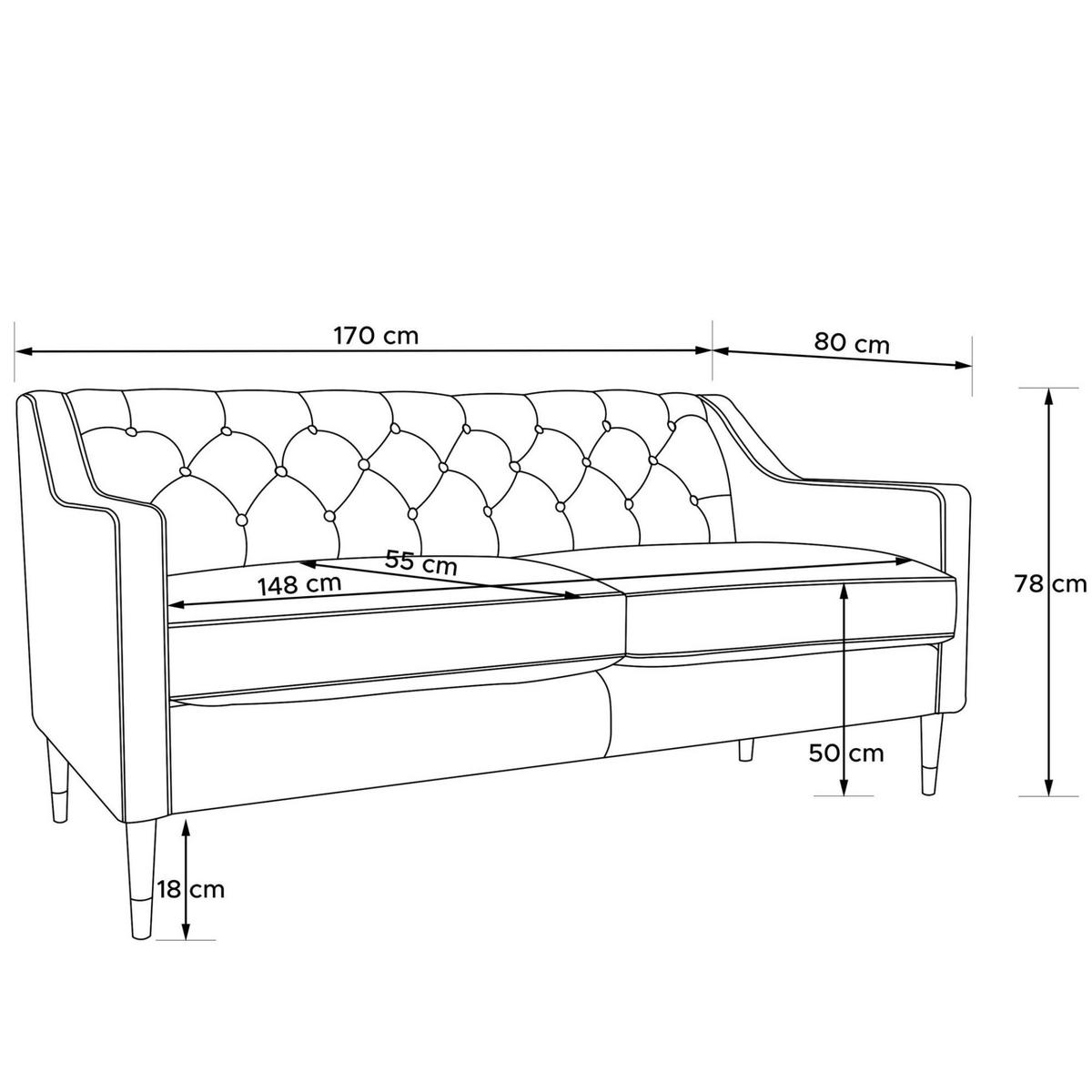 2-SITZER-SOFA NOMUS gesteppt, Grau - Wengefarben/Grau, Holzwerkstoff (170/78/80cm) - KONSIMO®