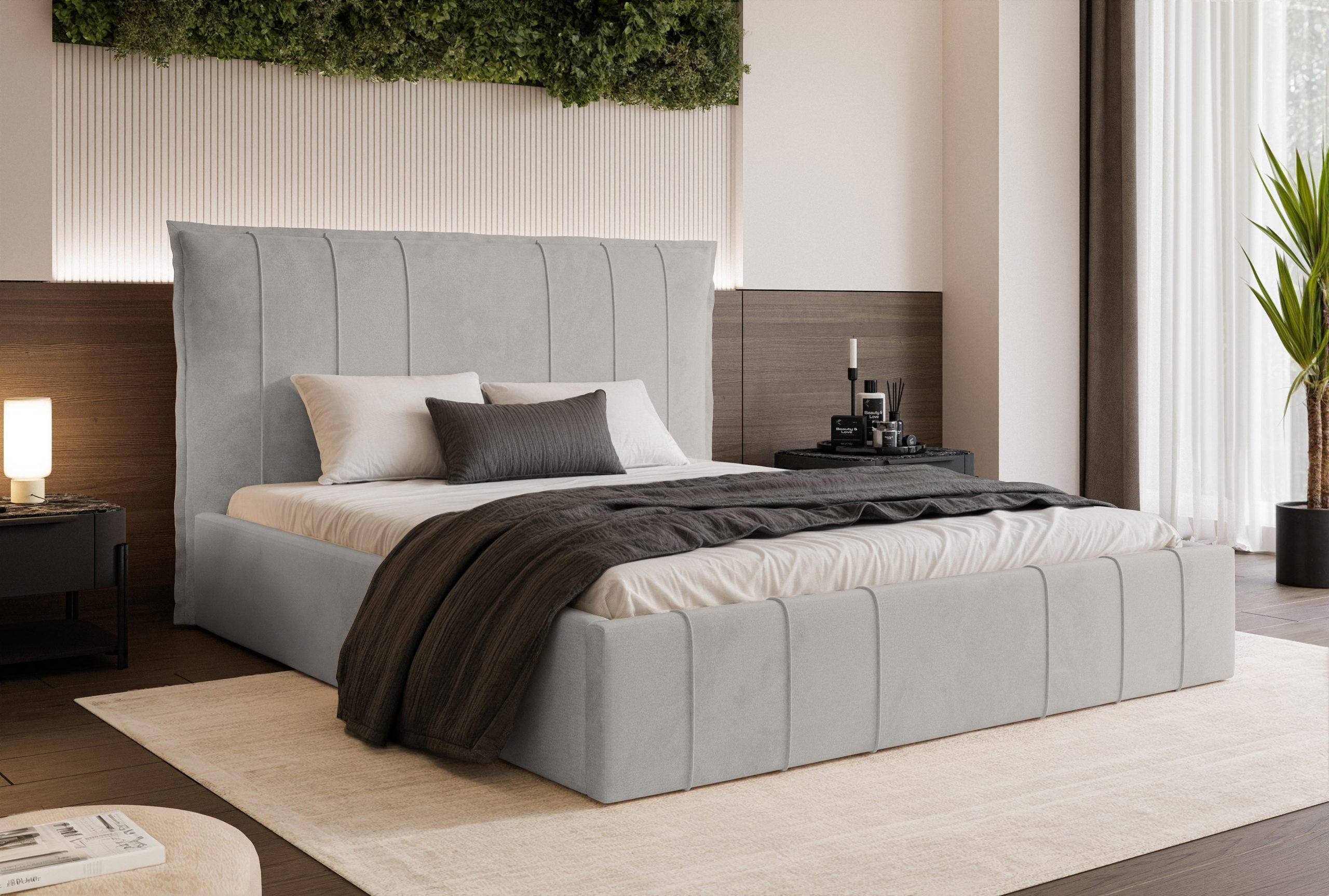 POLSTERBETT Acate 120x200 cm, Grau - Grau, Textil (120/200cm) - Fedve