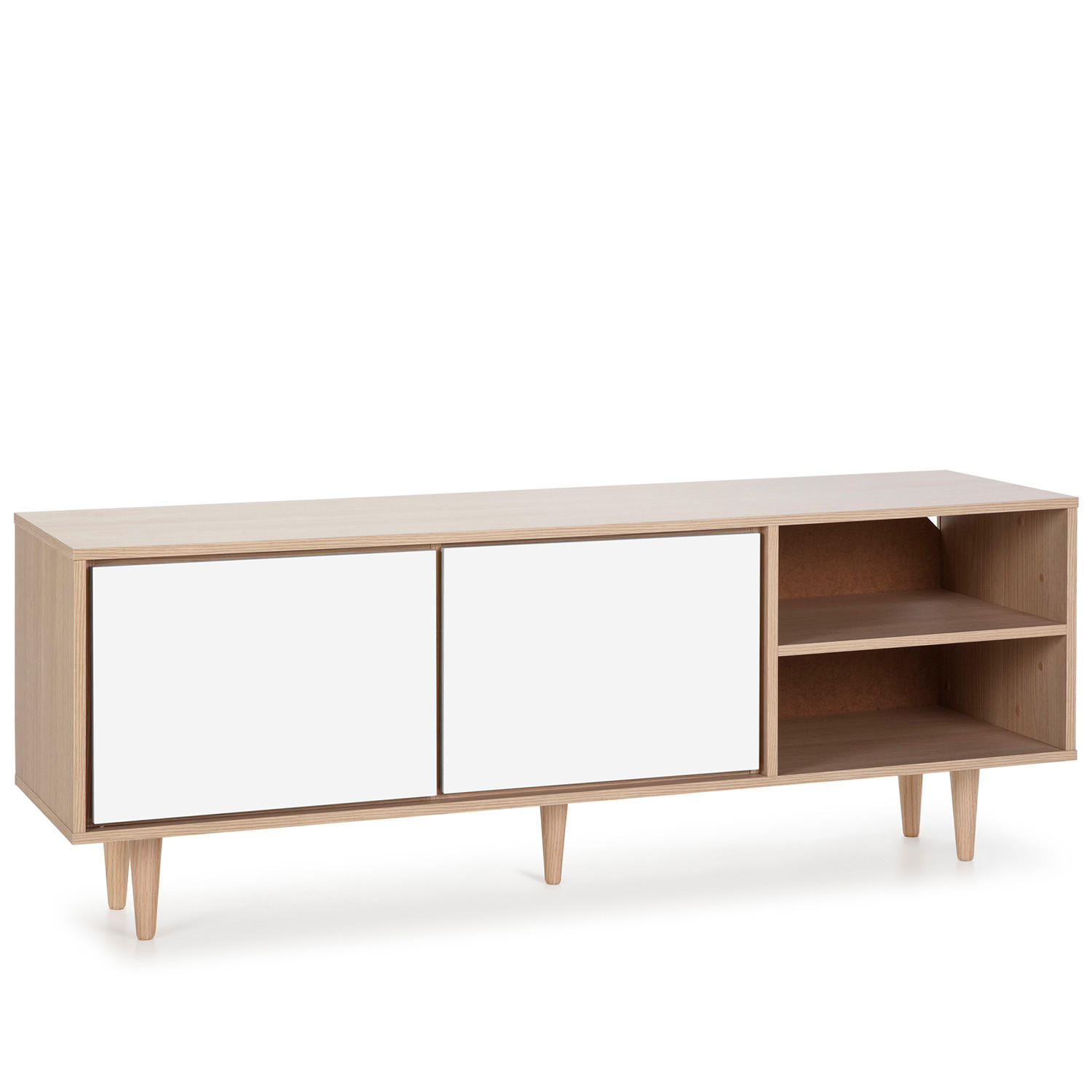 TV-ELEMENT Denia 2 Türen Eiche/Weiß - Weiß, Holzwerkstoff (140/53/40cm) - VS Venta-stock