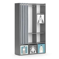 KINDERKLEIDERSCHRANK Luigi Grau 105.8 x 178.1 cm Mit Faltboxen (grau) - Grau, Holzwerkstoff (105.8/178.1/38cm) - Vicco