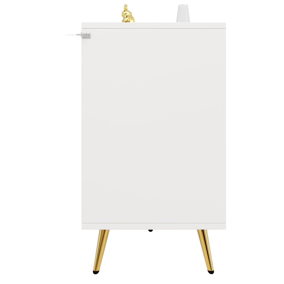 SIDEBOARD 120/40/75 cm, 6 Schubladen, weißes MDF mit Metallbeinen，weiß - Weiß, Holzwerkstoff (120/75/40cm) - Redom