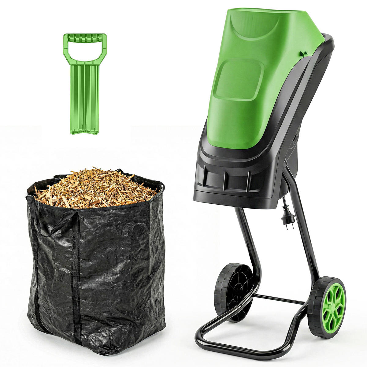 HÄCKSLER DE-13869 2500 W mit 45 L Sammelsack Grün - Grün, Kunststoff (34/96/44cm) - ComfortXL