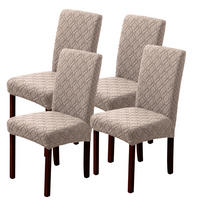 STUHLHUSSE Stretch Stuhlbezug 4 Stück - Hellbraun, Textil (18/25cm) - Coonoor