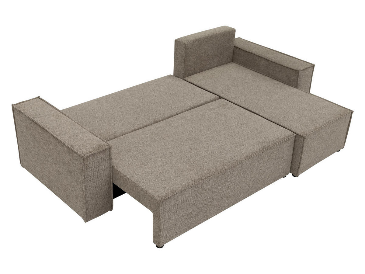 ECKSOFA Karl - Hellbraun/Schwarz, Holz/Kunststoff (244/145cm) - MIRJAN24