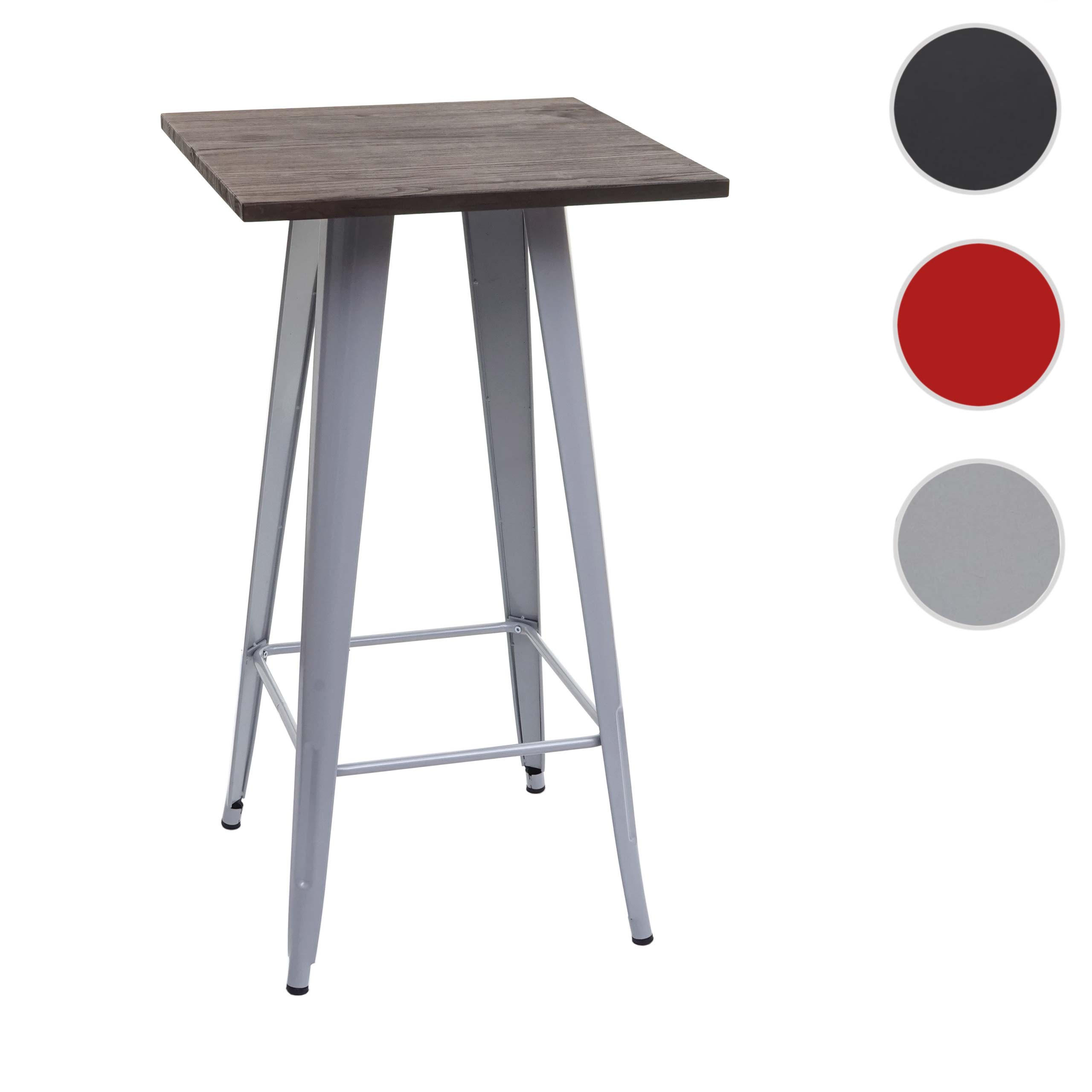 STEHTISCH INKL. HOLZ-TISCHPLATTE rechteck Grau - Grau, Holz (60/60/107cm) - MCW