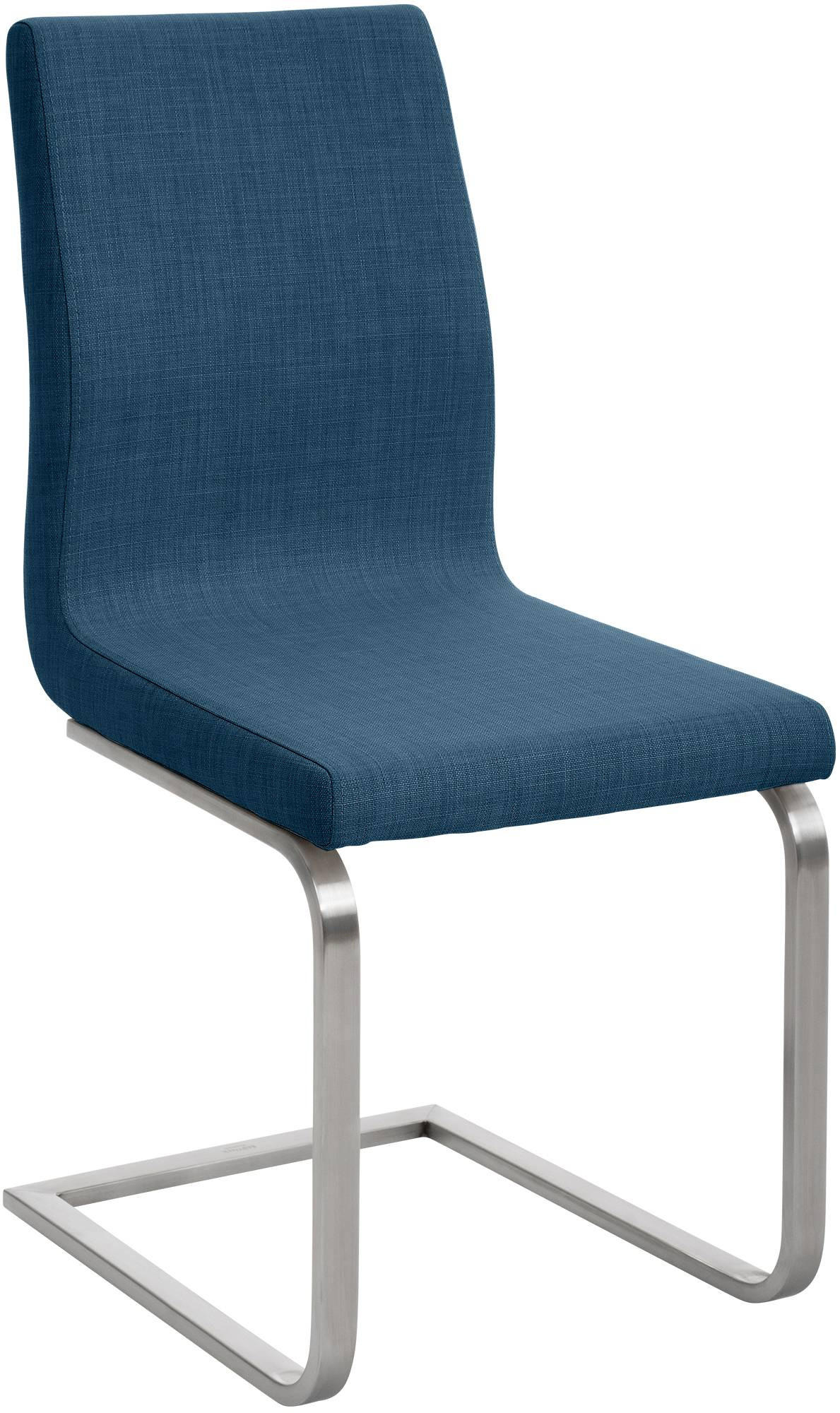 SCHWINGSTUHL Stoff Blau - Blau/Edelstahlfarben, Textil/Metall (40/90/50cm) - CLP
