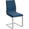SCHWINGSTUHL Stoff Blau - Blau/Edelstahlfarben, Textil/Metall (40/90/50cm) - CLP