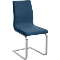SCHWINGSTUHL Stoff Blau - Blau/Edelstahlfarben, Textil/Metall (40/90/50cm) - CLP