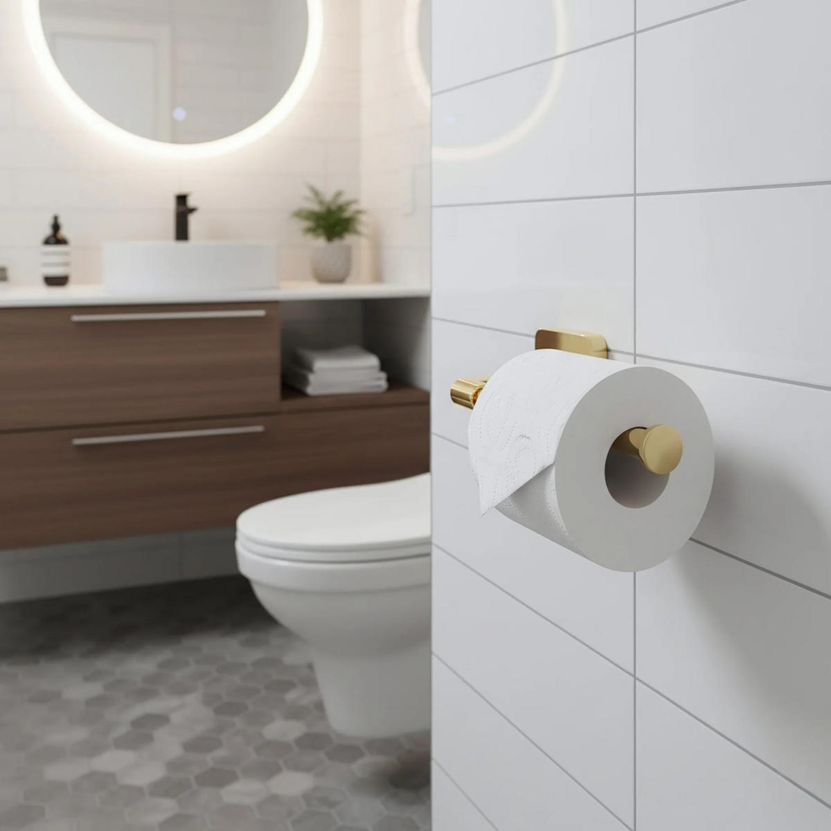 HALTER Für Toilettenpapier Rea 5909 Nico Gold - Goldfarben, Metall (7/4/18cm) - REA