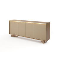 SIDEBOARD DEMI Cappuccino, Viertürig Breite Kommode mit LED-Beleuchtung - Cappuccino, Holzwerkstoff (204/84/40cm) - Bettso
