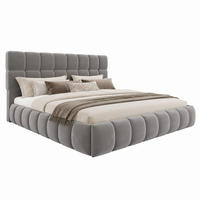 POLSTERBETT 140x200 cm Samt Grau - Grau, Holzwerkstoff (140/200cm) - Meubliv