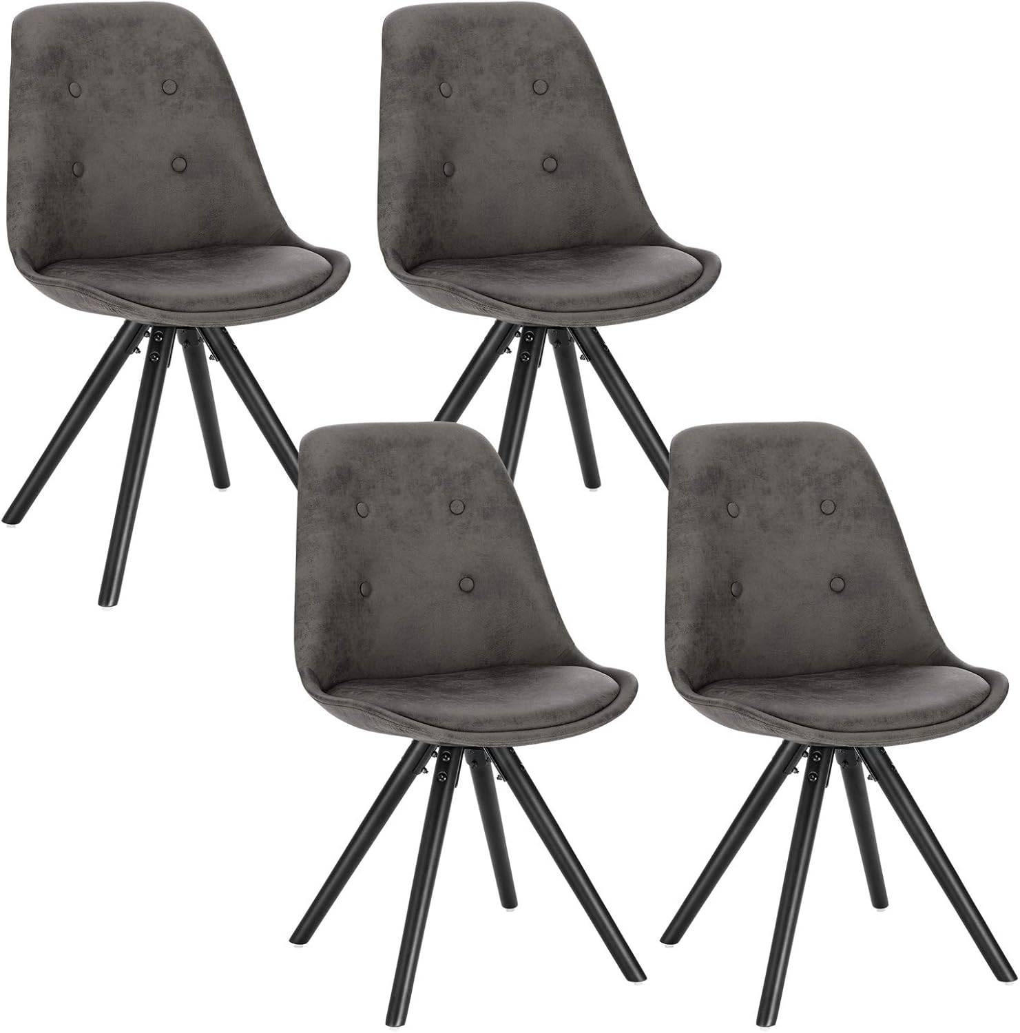 ESSZIMMERSTÜHLE 4er Set, Polsterstuhl, Anthrazit - Anthrazit/Schwarz, Holz/Textil (43/83/44.5cm) - Woltu