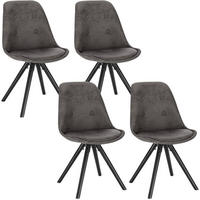 ESSZIMMERSTÜHLE 4er Set, Polsterstuhl, Anthrazit - Anthrazit/Schwarz, Holz/Textil (43/83/44.5cm) - Woltu