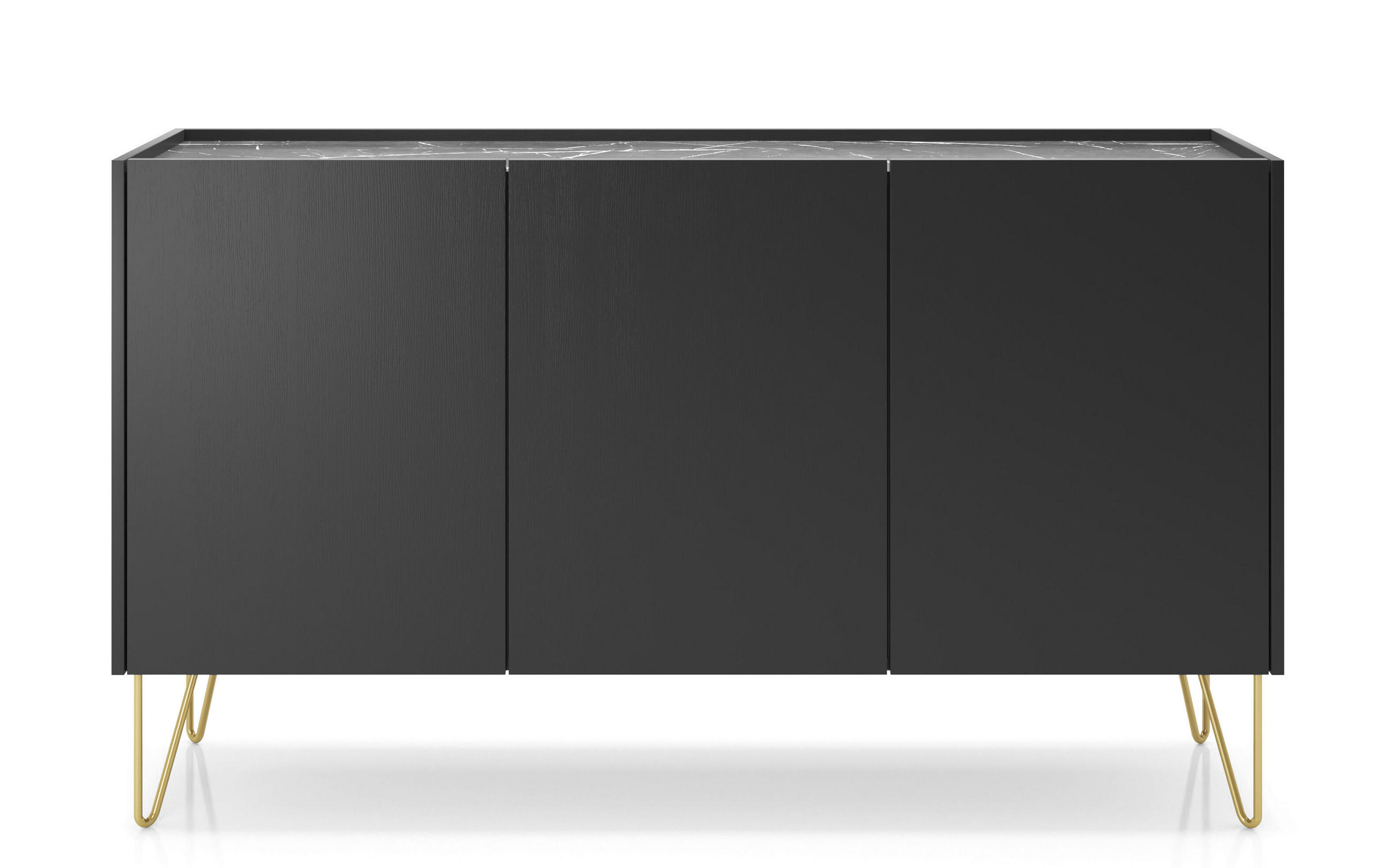 SIDEBOARD SCHWARZ - Schwarz, Holzwerkstoff (144/83/37cm) - FURNLUX