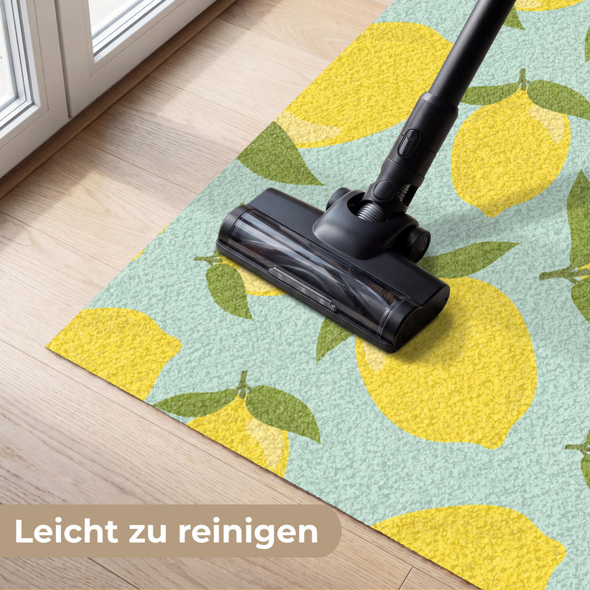 ROHOŽKA Citrony vzor - Žlutá - Modrá - Vzor - Ovoce 120x80 cm - žlutá, textil/umělá hmota (120/0.4cm) - MuchoWow