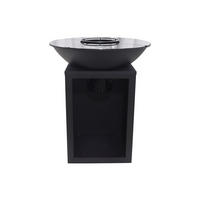 GRILL - 80 cm x 80 cm - metall - schwarz Ignos - Schwarz, Metall (80/95/80cm) - Vente-Unique