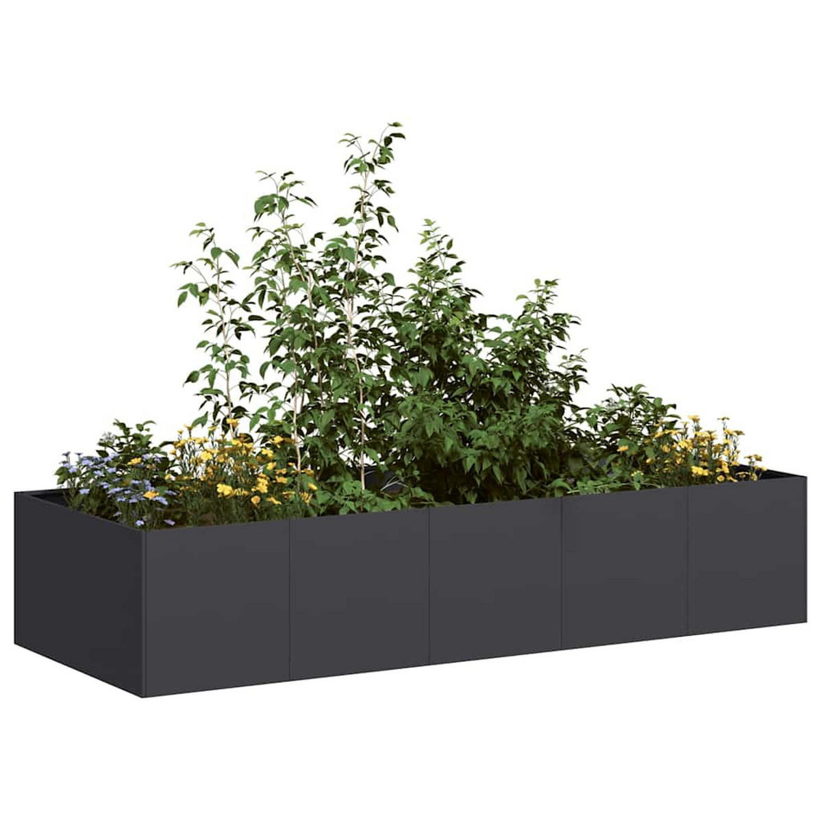 PFLANZGEFÄSSE Schwarz 200/80/40 Cm Stahl - Schwarz, Metall (80/40/200cm) - vidaXL