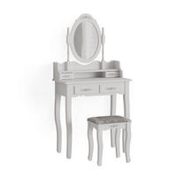 SCHMINKTISCH Meghan Weiß 75 cm mit Hocker - Weiß, Holzwerkstoff (75/146.5/40cm) - Vicco