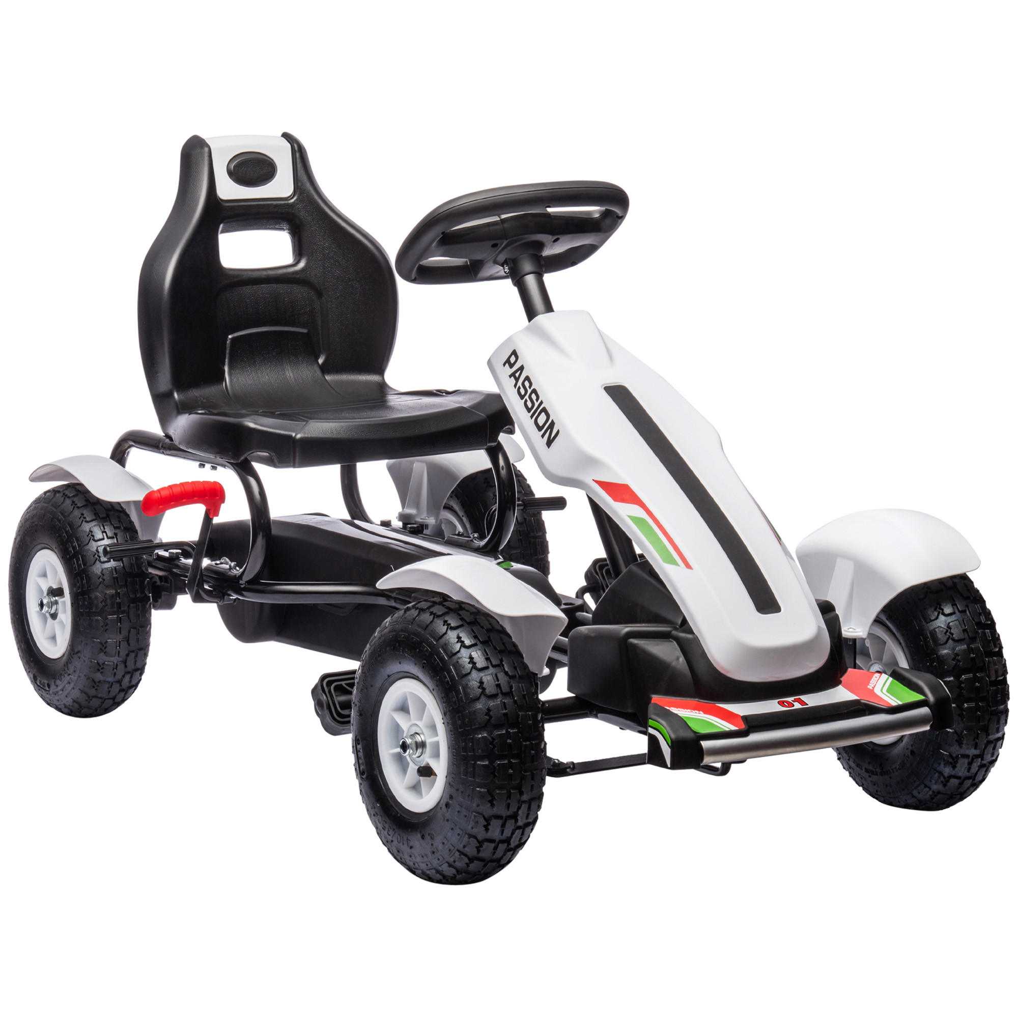 KINDER-GOKART Kunststoff Metall Weiß - Weiß, Kunststoff (117/58/61cm) - HOMCOM