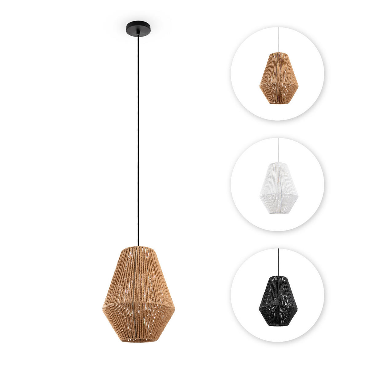 PENDELLEUCHTE Hugo Pd1 Pablo - Weiß, Metall (30/30/37cm) - Paco Home