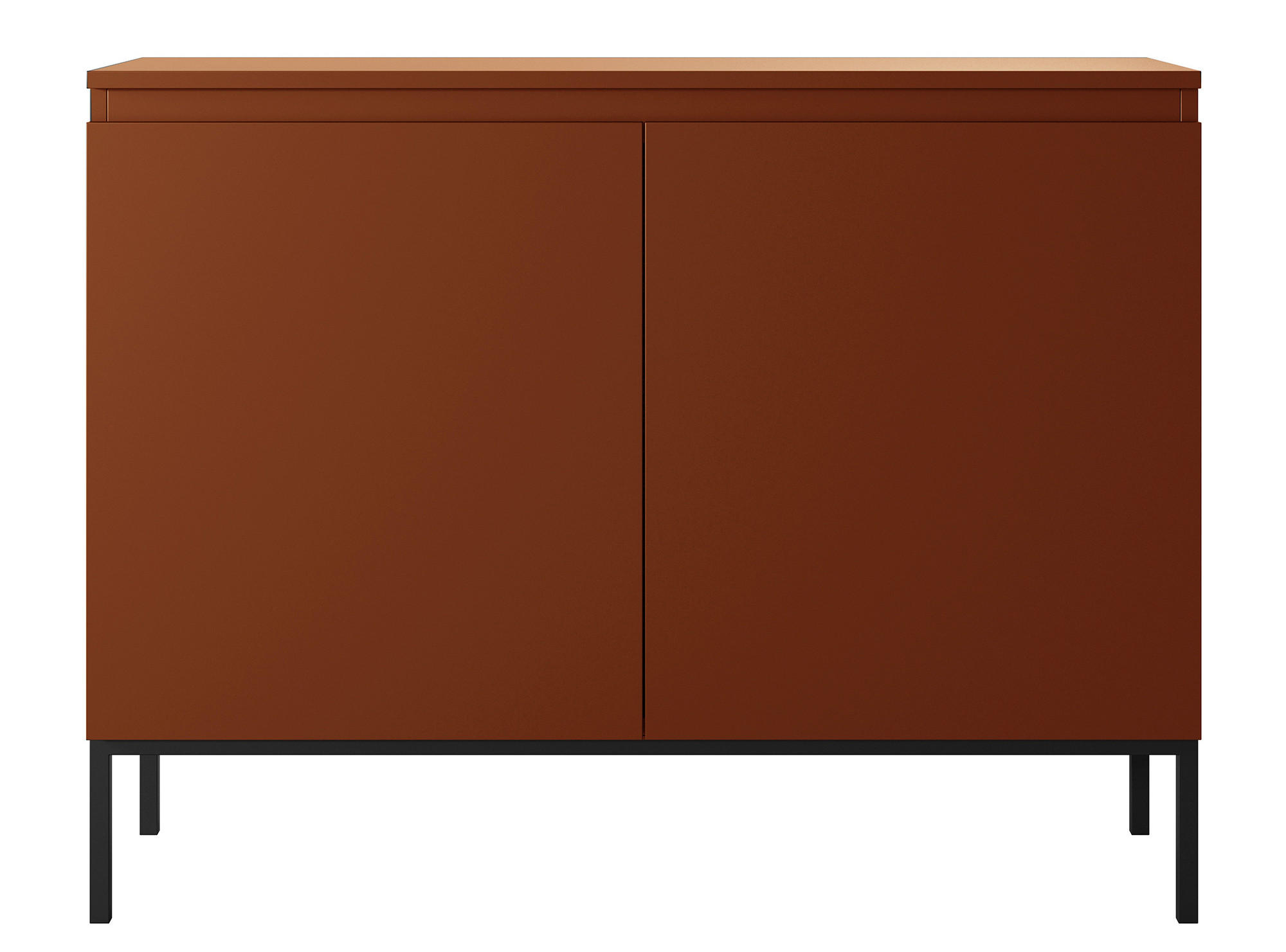 SIDEBOARD Bemmi Ziegelrot mit Metallbeinen 100 cm - Dunkelorange/Schwarz, Holzwerkstoff/Metall (100/77/35cm) - Selsey