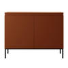 SIDEBOARD Bemmi Ziegelrot mit Metallbeinen 100 cm - Dunkelorange/Schwarz, Holzwerkstoff/Metall (100/77/35cm) - Selsey
