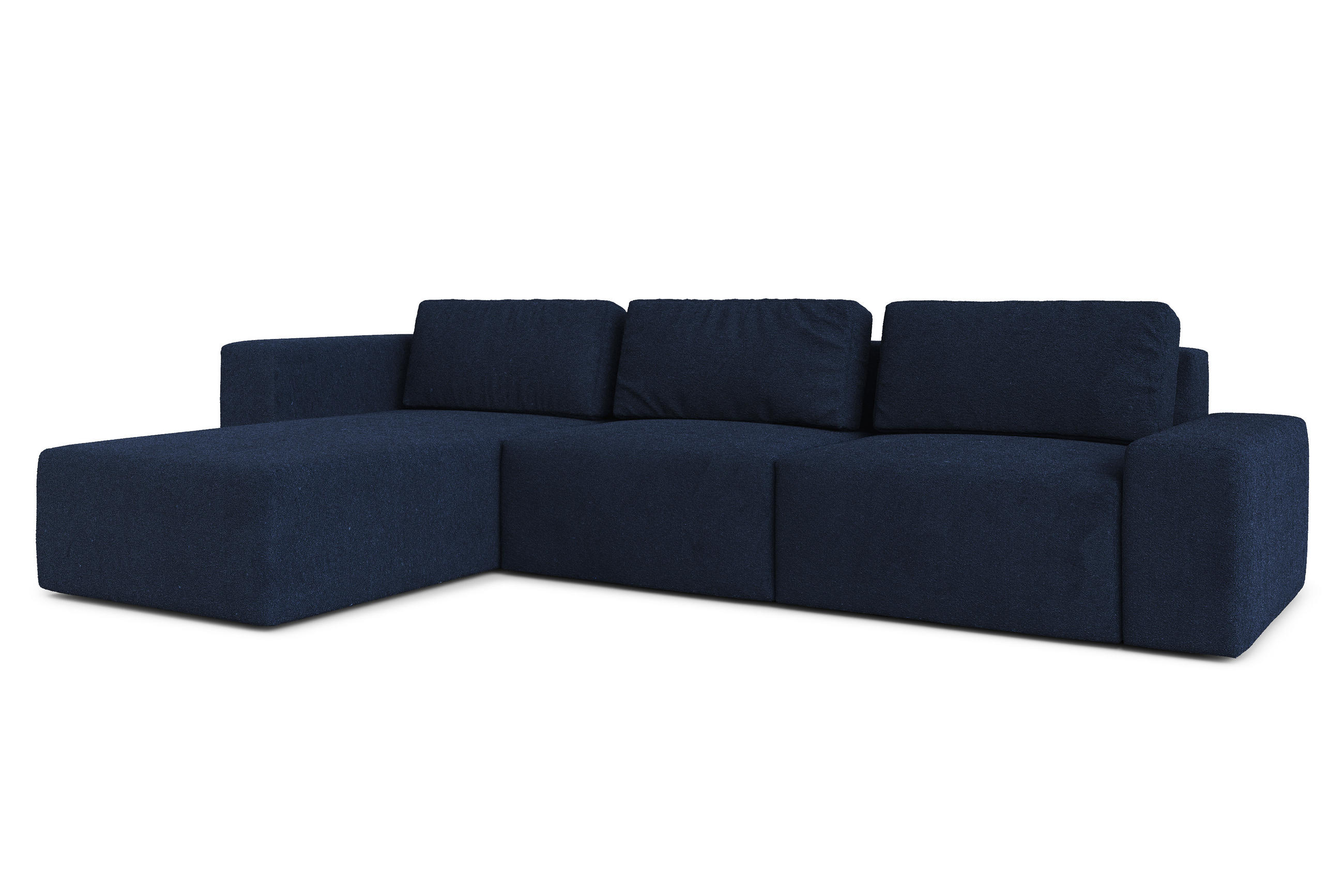 ECKSOFA L Form Arkleton Blau 360/180/93 cm Links Stil & Komfort - Blau/Schwarz, Kunststoff/Textil (180/360cm) - AX Living