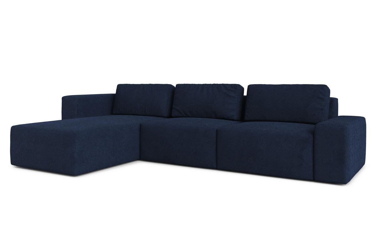 ECKSOFA L Form Arkleton Blau 360/180/93 cm Links Stil & Komfort - Blau/Schwarz, Kunststoff/Textil (180/360cm) - AX Living