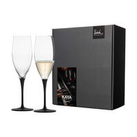 CHAMPAGNERGLÄSER SCHIEFER Kaya schwarz 278 ml 2er Set - Schwarz, Glas (0.278L) - Eisch