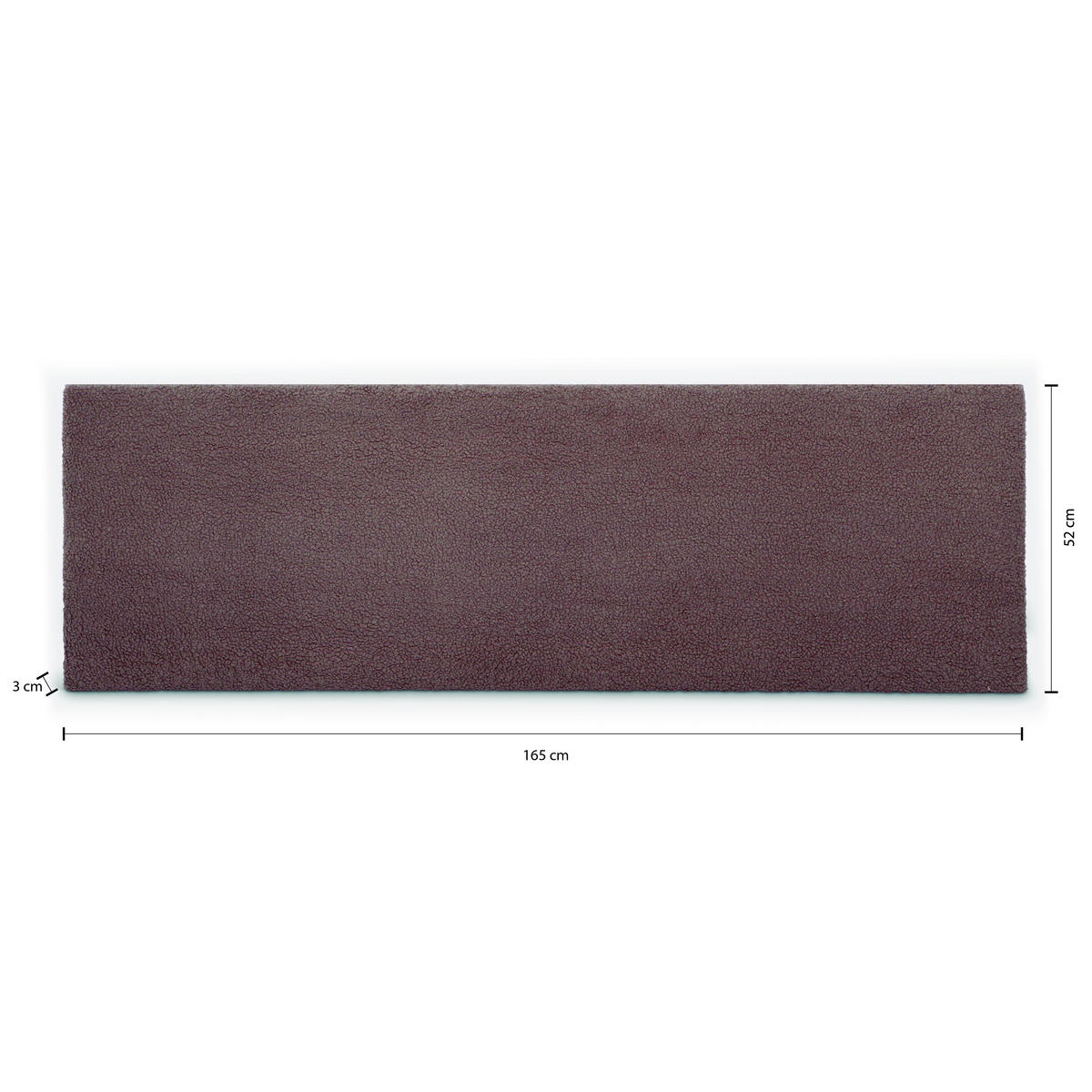 KOPFTEIL Gepolstertes Teddy-Stoff Braun 165/52/3 cm PANDA - Braun, Textil (165/52/3cm) - RNT By Really Nice Things