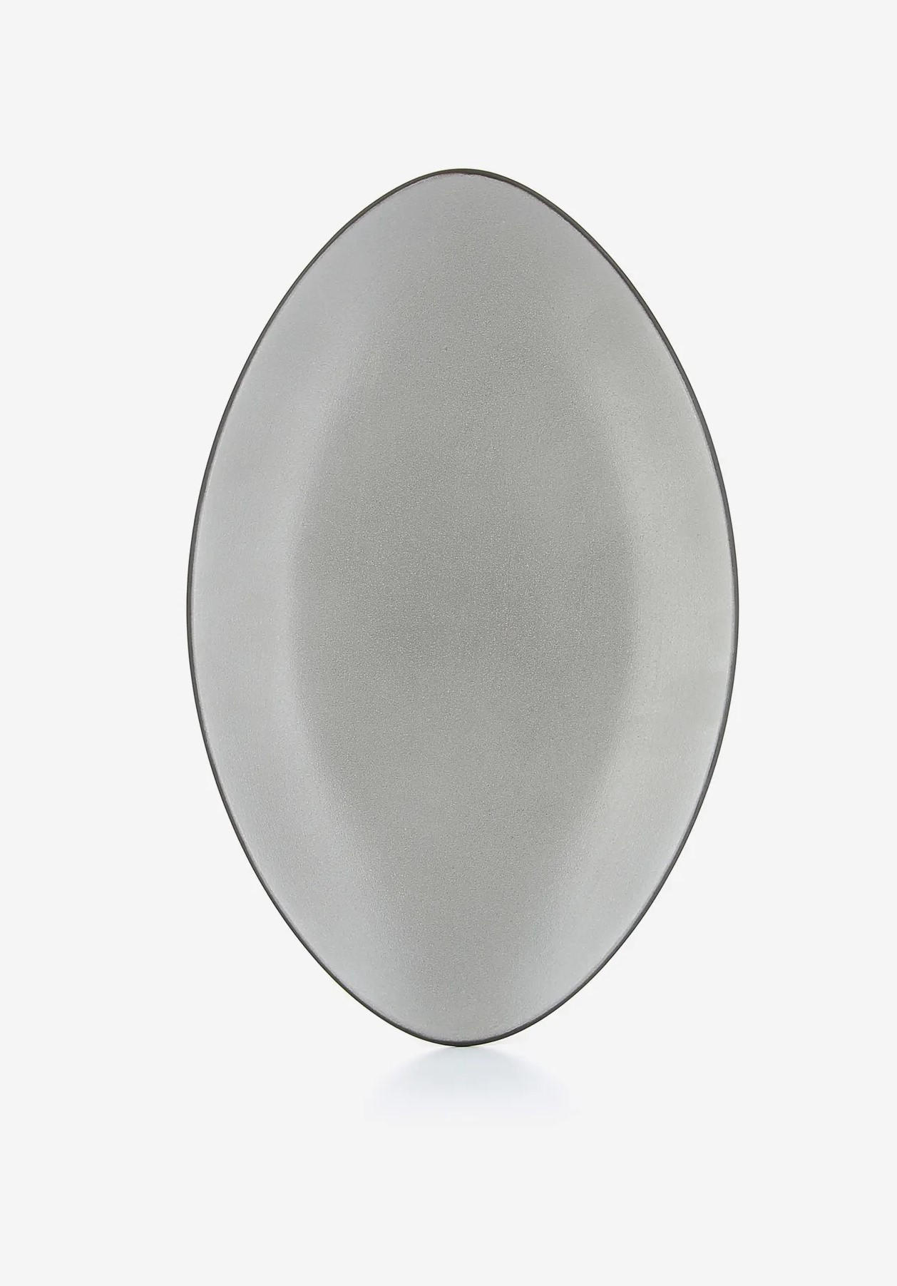 SERVIERTELLER EQUINOXE 35 cm Pfeffer - Hellgrau, Keramik (22.3/4/35cm) - Revol Porcelaine France