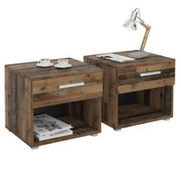 NACHTTISCH MARY 2ER-SET - Dunkelbraun, Holzwerkstoff (42/38/30cm) - CARO-Möbel