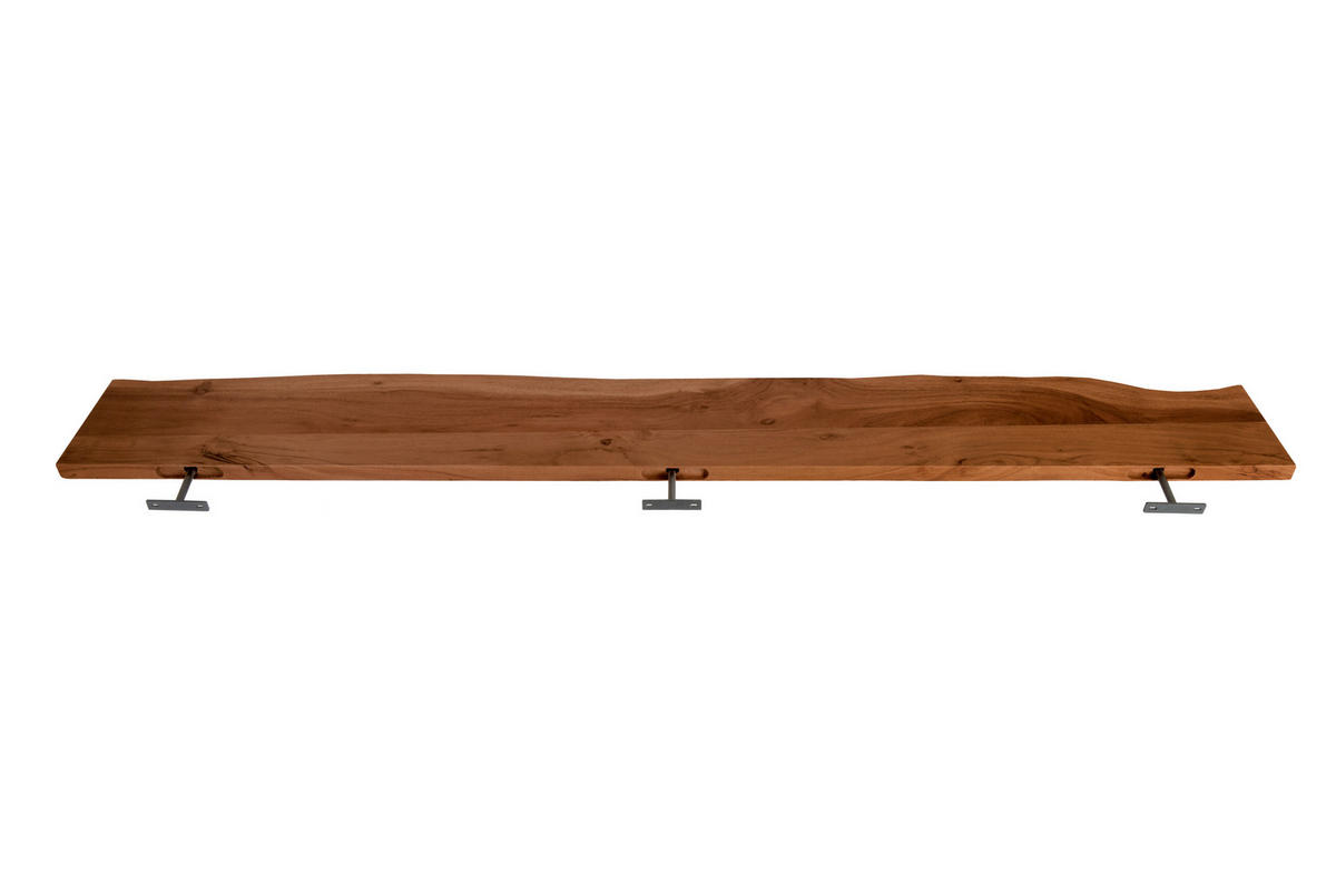 WANDREGAL AMANDA - Braun/Akaziefarben, Holz (140/3/20cm) - SAM