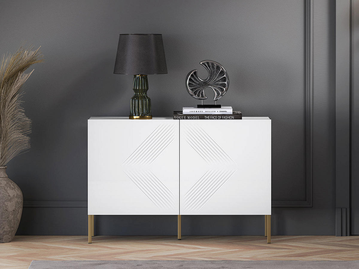 KOMMODE – 114 cm – Clearing – Weiß – KM-0861 - Weiß, Holzwerkstoff (114/77/37cm) - hi-markt